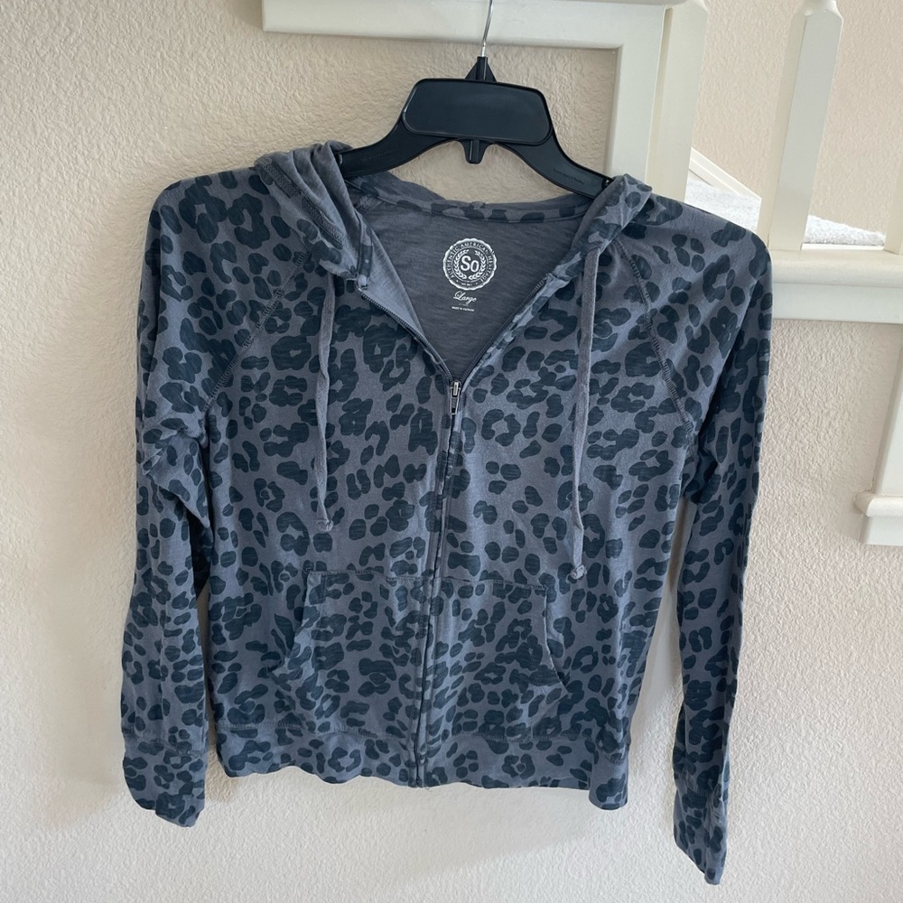 SO long sleeve front zip hoodie sweatshirt